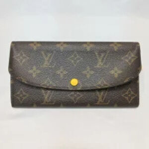 LOUIS VUITTON Portefeuille Emilie Monogram Canvas Leather Long Wallet Yellow